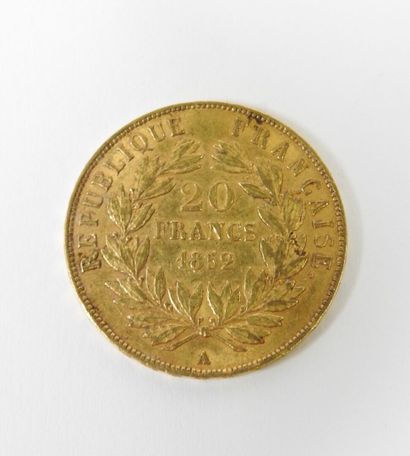 20 franc gold coin, Napoleon III bare head,...