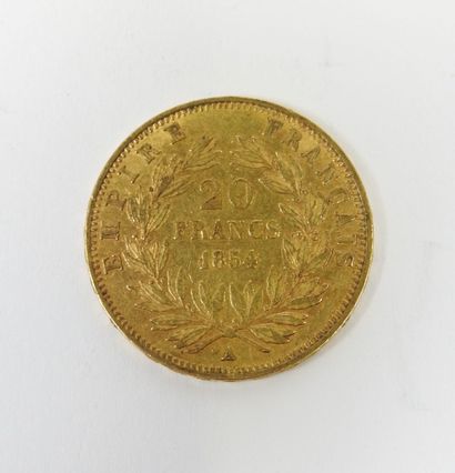 20 franc gold coin, Napoleon III bare head,...