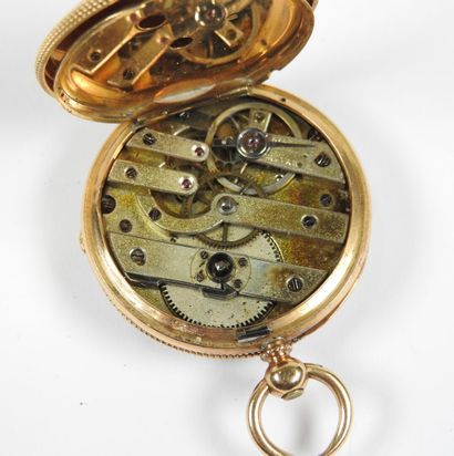 18K yellow gold collar watch, the mechanical...