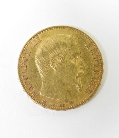 20 franc gold coin, Napoleon III bare head,...