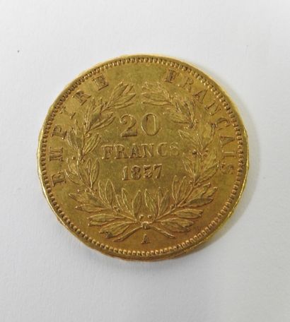 20 franc gold coin, Napoleon III bare head,...