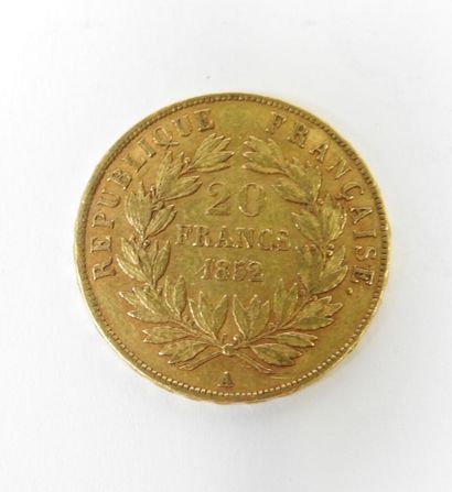 20 franc gold coin, Napoleon III bare head,...