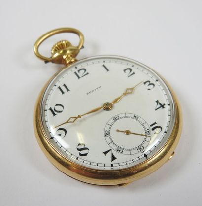 ZENITH.
Pocket watch in 18K yellow gold,...