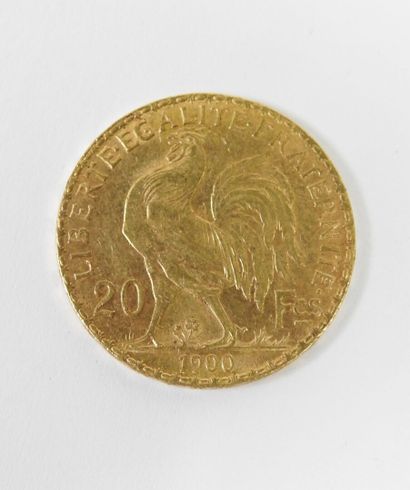 20 francs gold coin, rooster, 1900.