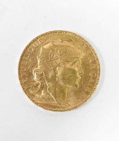 Coin of 20 francs in gold, rooster, 1904...