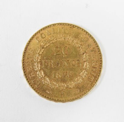 20 franc gold coin, Genie, 1896 A.