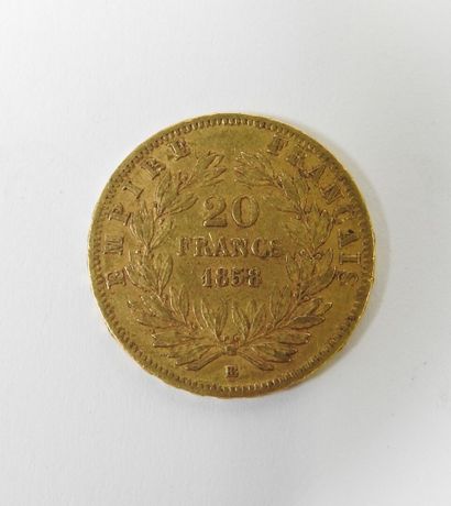 20 francs gold coin, Napoleon III bare head,...