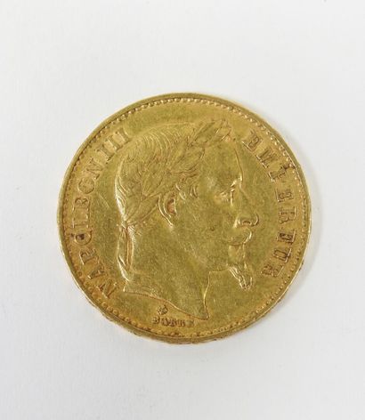 20 francs gold coin, Napoleon III head, 1869...