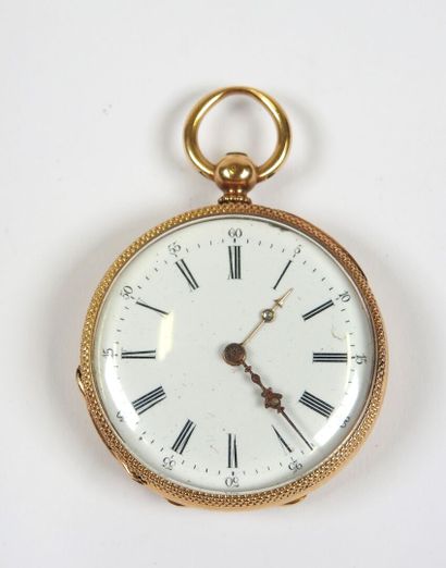 18K yellow gold collar watch, the mechanical...