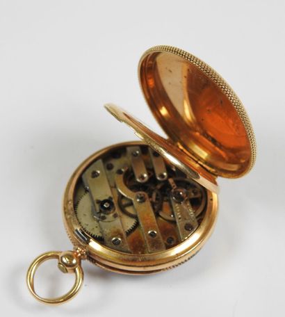 18K yellow gold collar watch, the mechanical...