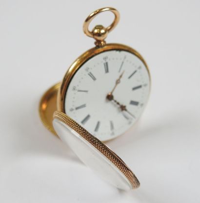 18K yellow gold collar watch, the mechanical...