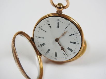 18K yellow gold collar watch, the mechanical...