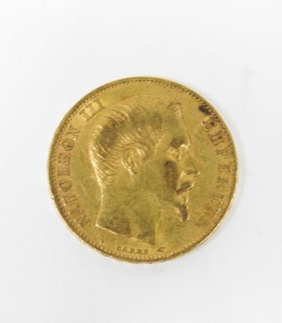 20 franc gold coin, Napoleon III bare head,...