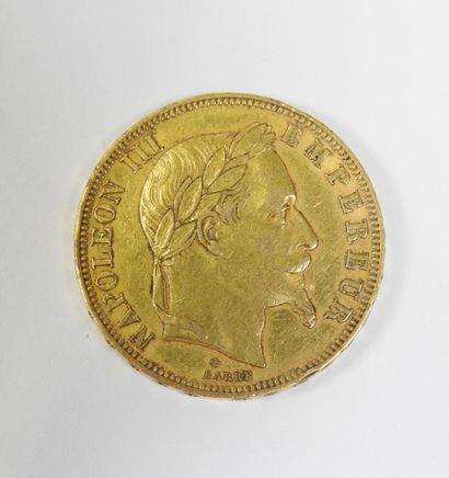 50 francs gold coin Napoleon III, head laurel,...