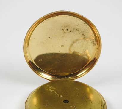 18K yellow gold pocket watch, mechanical...
