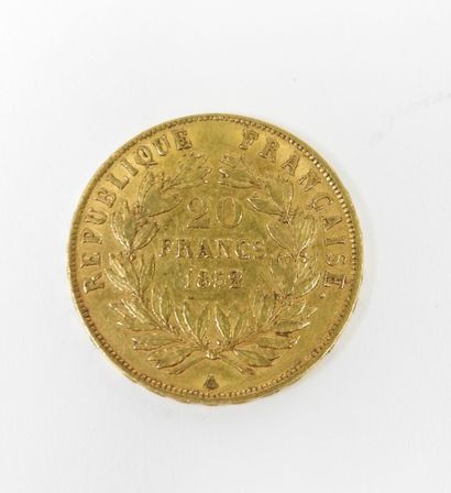 20 franc gold coin, Napoleon III bare head,...