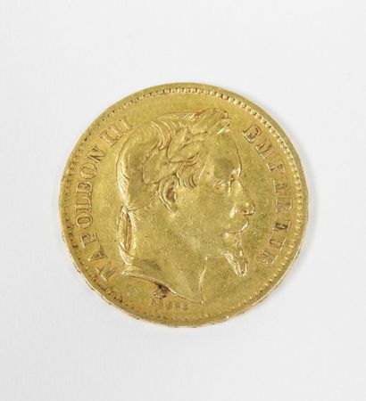 20 francs gold coin, Napoleon III head, 1868...