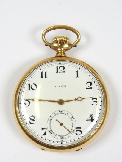 ZENITH.
Pocket watch in 18K yellow gold,...