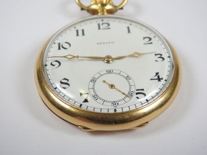 ZENITH.
Pocket watch in 18K yellow gold,...