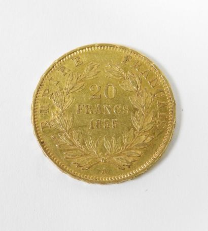 20 franc gold coin, Napoleon III bare head,...