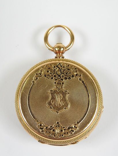 18K yellow gold collar watch, the mechanical...