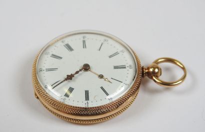 18K yellow gold collar watch, the mechanical...