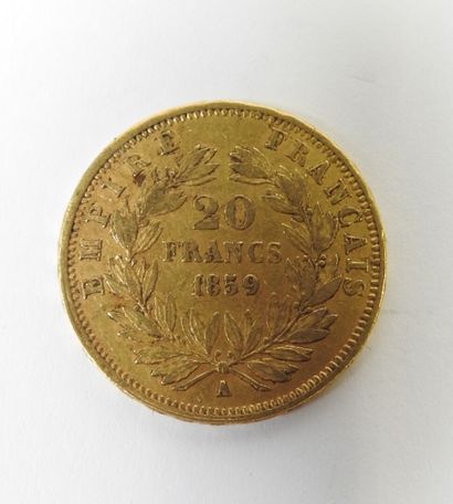 20 franc gold coin, Napoleon III bareheaded,...