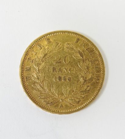 20 franc gold coin, Napoleon III bare head,...