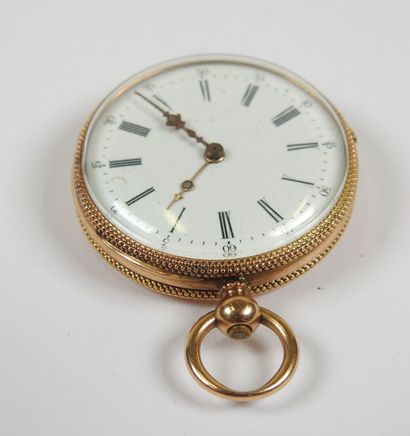 18K yellow gold collar watch, the mechanical...