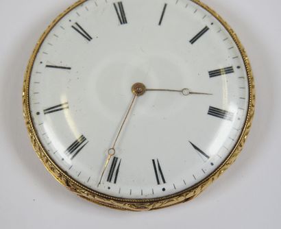 18K yellow gold pocket watch, mechanical...