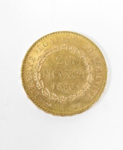 20 franc gold coin, Genie, 1896 A.