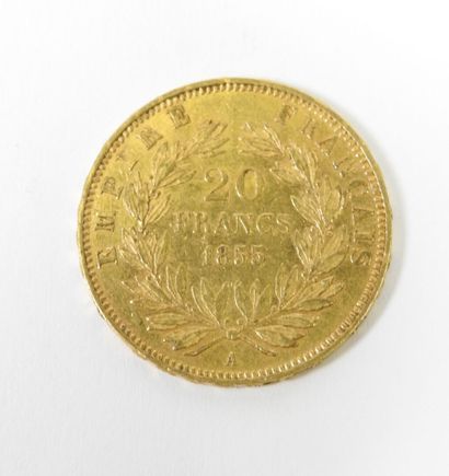 20 franc gold coin, Napoleon III bare head,...