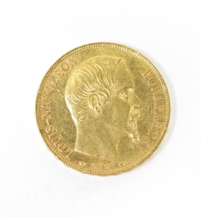20 franc gold coin, Napoleon III bare head,...