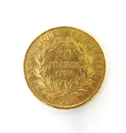 20 franc gold coin, Napoleon III bare head,...