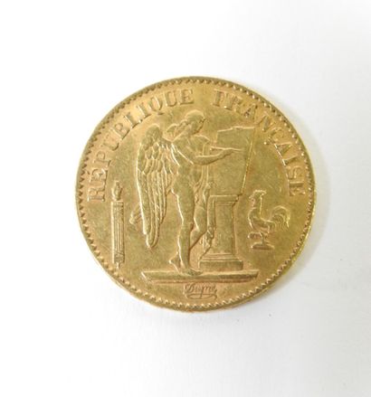 20 franc gold coin, Genie, 1876 A.