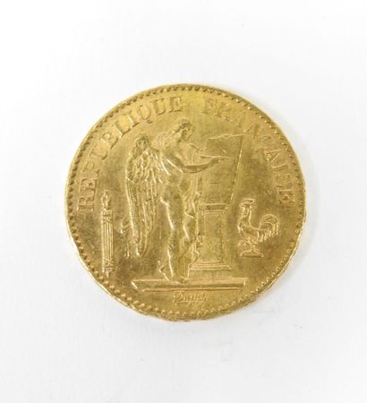 20 franc gold coin, Genie, 1876 A.