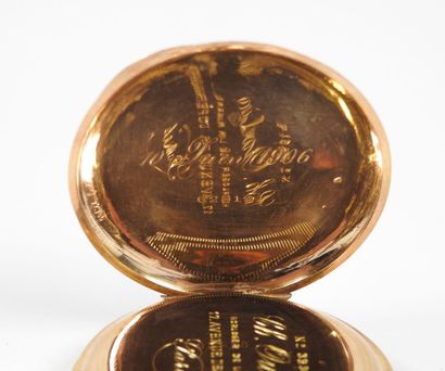 18K yellow gold pocket watch, mechanical...