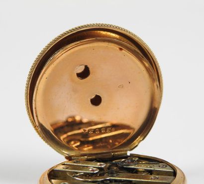 18K yellow gold collar watch, the mechanical...