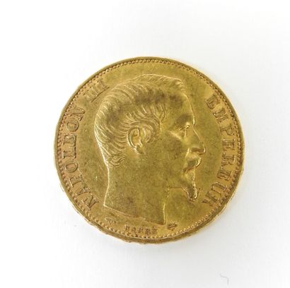 20 franc gold coin, Napoleon III bare head,...