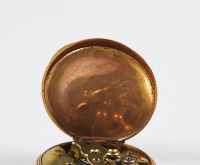 Neck watch in 18K yellow gold, the mechanical...