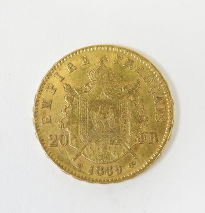 20 francs gold coin, Napoleon III head, 1869...