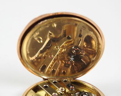 18K yellow gold pocket watch, mechanical...