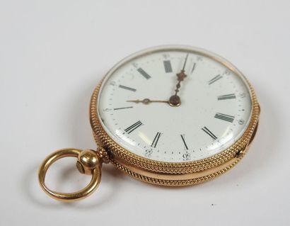 18K yellow gold collar watch, the mechanical...