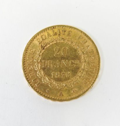 20 franc gold coin, Genie, 1878 A.