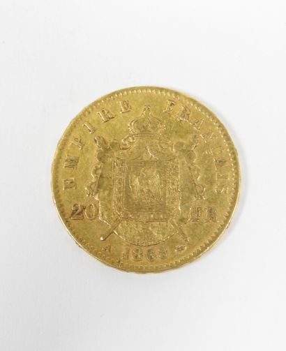 20 francs gold coin, Napoleon III head, 1868...