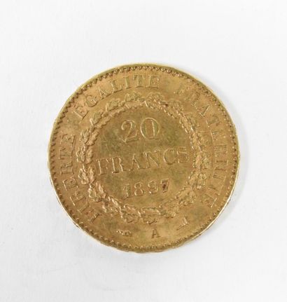 20 franc gold coin, Genie, 1897 A.