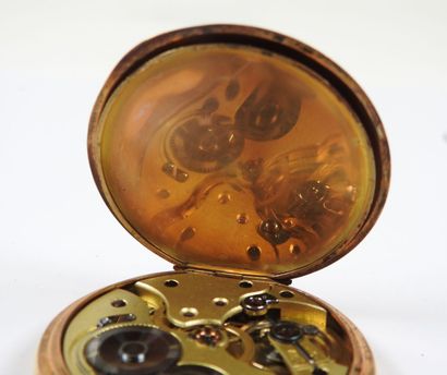Pocket watch in 18K yellow gold, the mechanical...