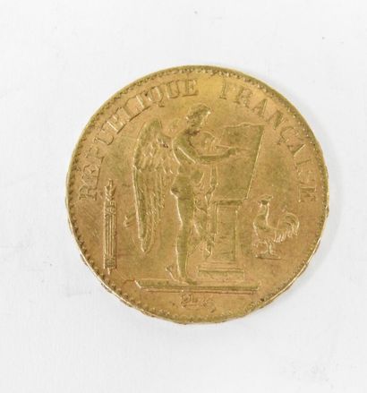 20 franc gold coin, Genie, 1896 A.