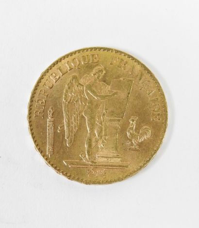 20 franc gold coin, Genie, 1896 A.