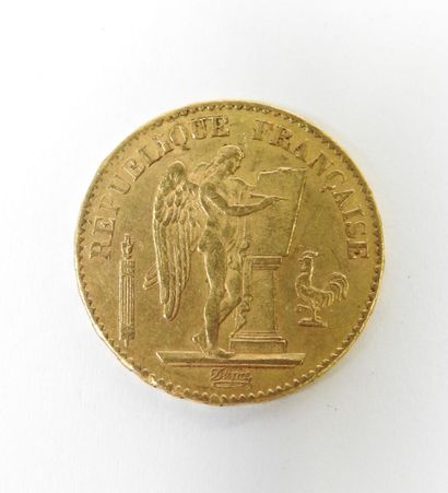 20 franc gold coin, Genie, 1876 A.